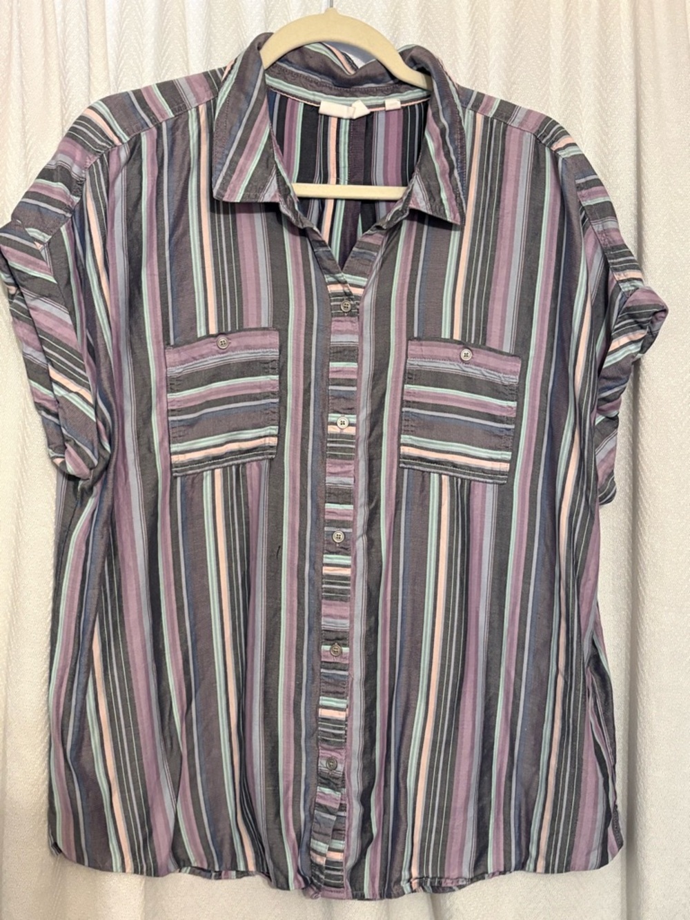 Striped Button-Up Shirt